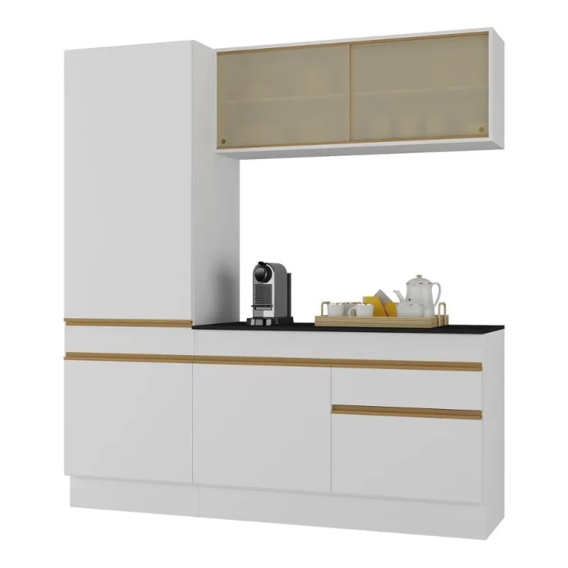 Armário Cozinha Compacta 3 Peças Com Rodapé Mp2179 Made - OUTRAS - Móveis