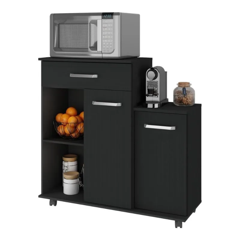 Armário De Cozinha Balcão Multiuso Para Microondas Multimóveis Mp2189 Preto Preto - OUTRAS - Móveis