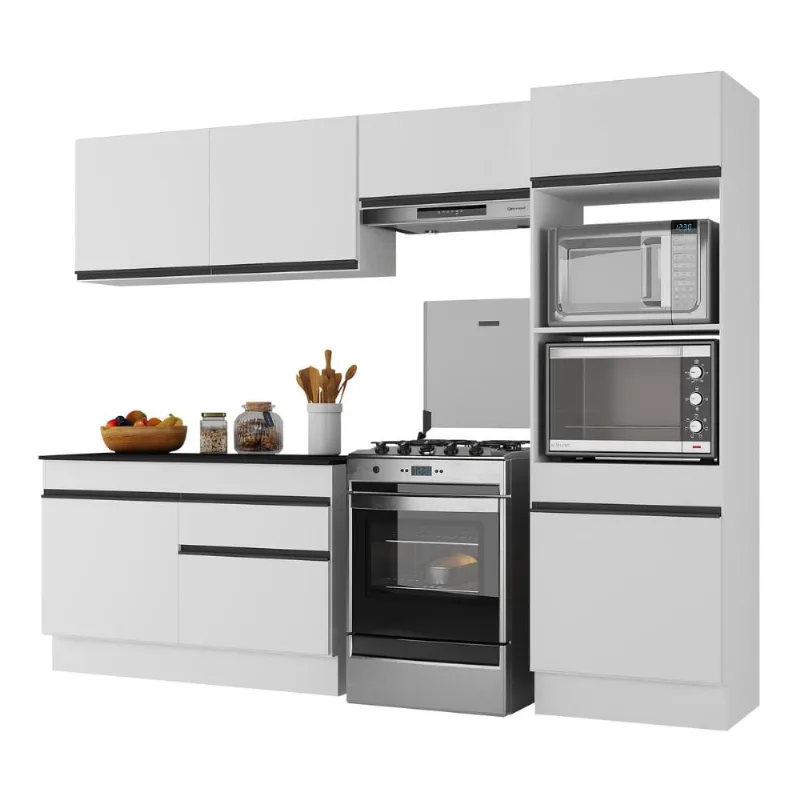 Armário de Cozinha Compacta 4 peças com Rodapé MP2193 Made Multimóveis