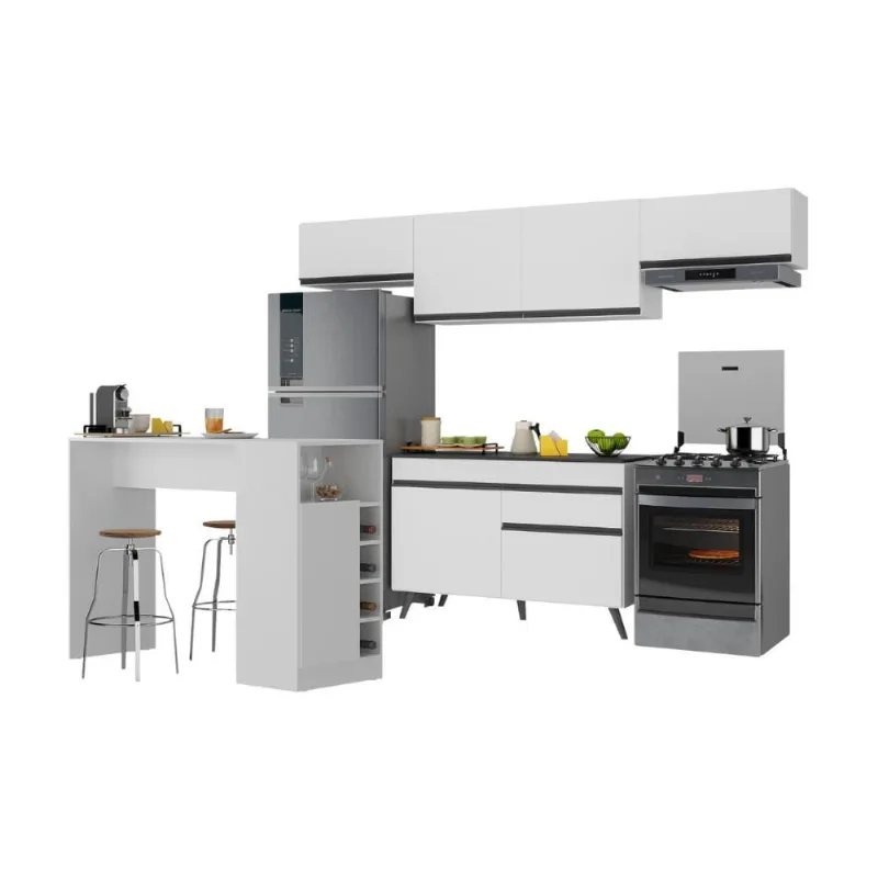 Armário de Cozinha Modulado com Bancada Veneza Multimóveis MP2212 - Multimóveis