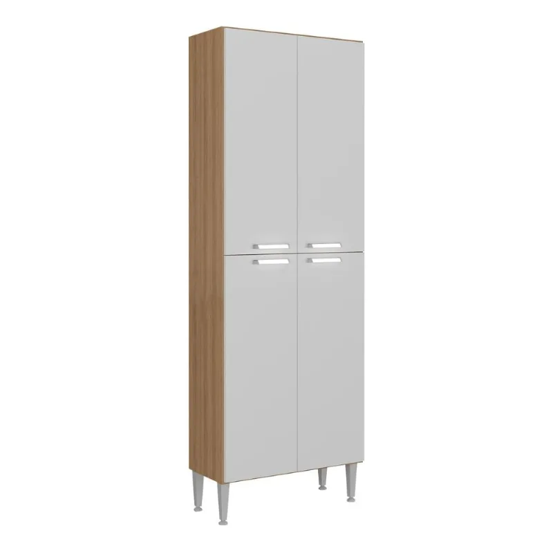Paneleiro com 4 Portas Paris Multimóveis MP2185 Rustic/Branco Paneleiro com 4 Portas Paris Multimóveis MP2185