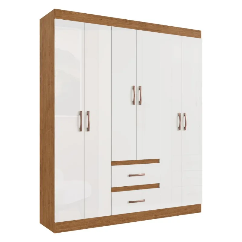 Guarda-Roupas Solteiro 6 Portas e 2 Gavetas Multimóveis CR35210 - Multimóveis