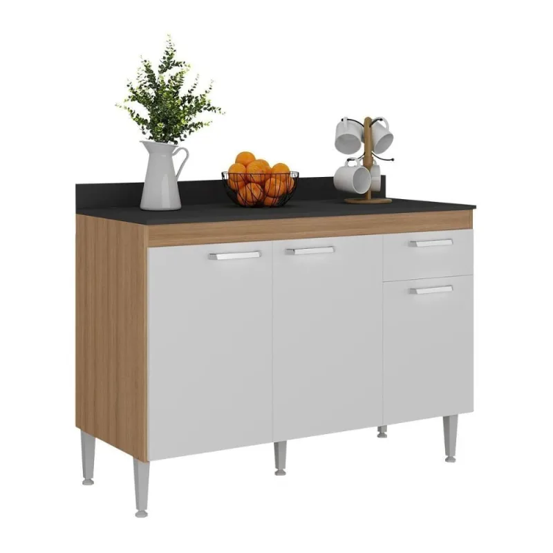 Balcão Cozinha 120cm Gabinete Pia Paris Multimóveis - Multimóveis