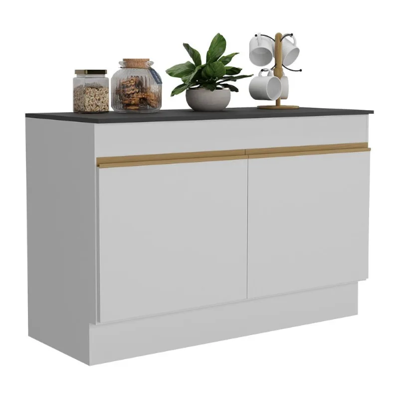 Balcão Cozinha Gabinete Pia 120cm 2 Portas com Rodapé Veneza Multimóveis MP2239