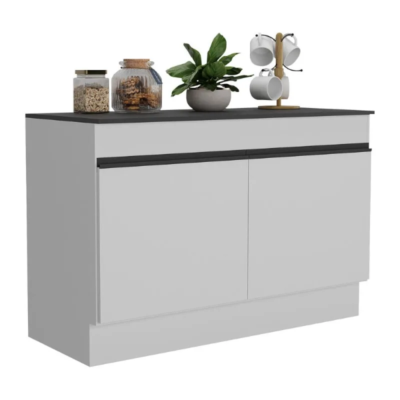 Balcão Cozinha Gabinete Pia 120cm 2 Portas com Rodapé Veneza Multimóveis MP2239