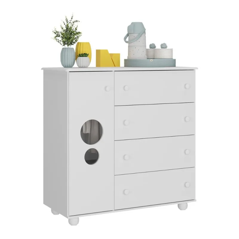 Cômoda Infantil 1 Porta e 4 Gavetas Picolé Multimóveis BB2895 - Multimóveis