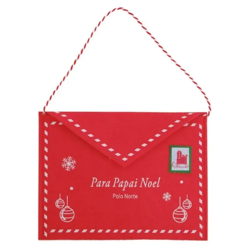 Envolope De Feltro Cromus Com Alca Vermelho Branco 17x13cm (MP)