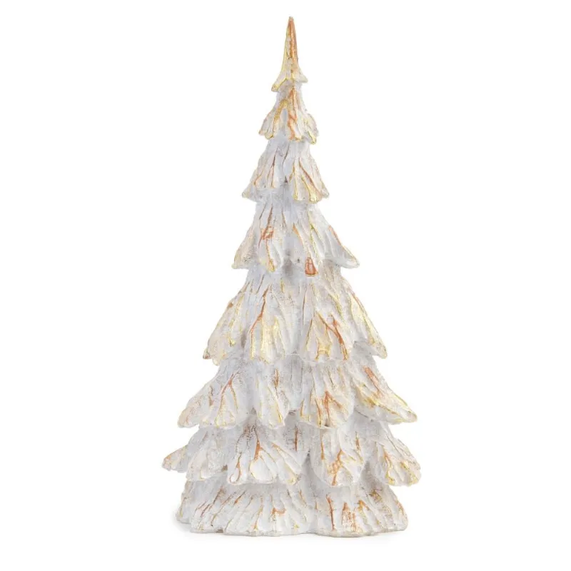 Arvore natalina em resina branca 31CM decorativa
