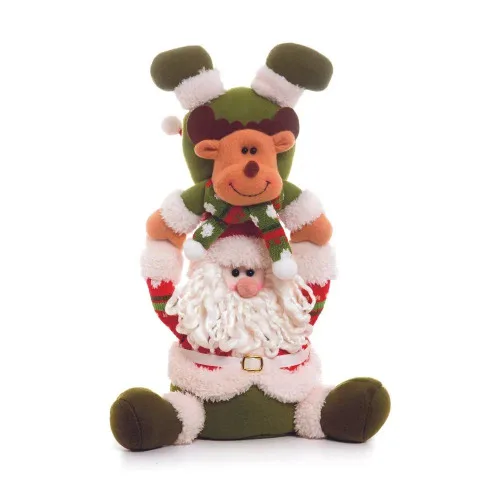 Enfeite Natal Cromus Papai Noel/rena Verde - CROMUS - Mercearia