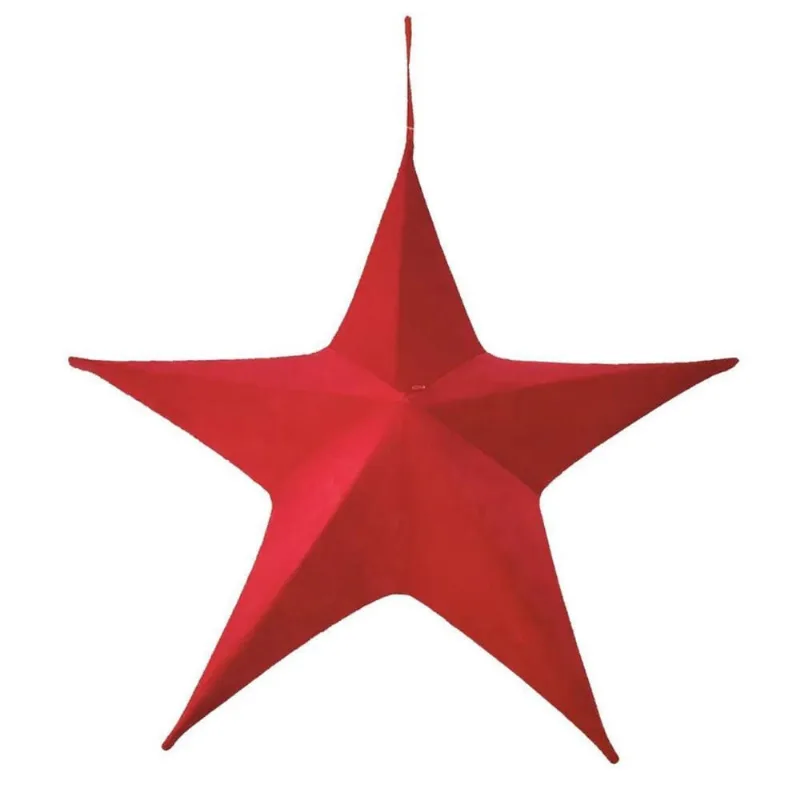 Estrela Decorativa Natalina 90Cm Em Tecido 1038003 Cromus