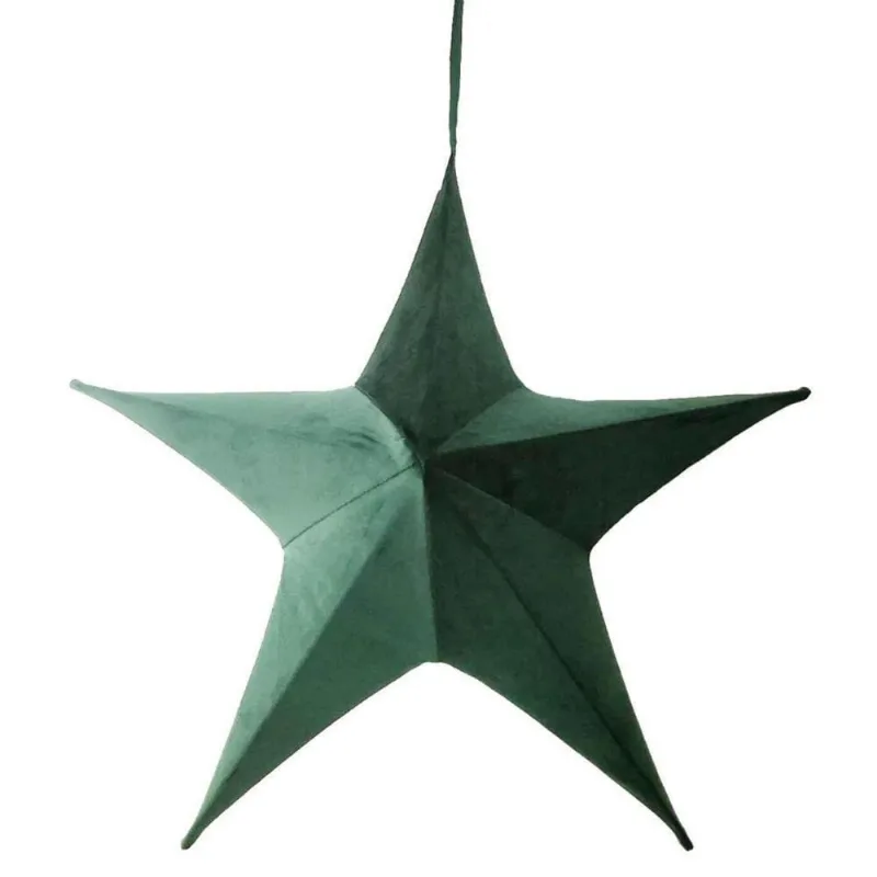 Estrela Natalina Verde 110Cm Em Tecido 1038006 Cromus