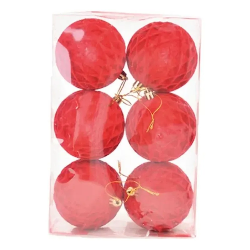 Bola De Veludo Cromus 6 Pecas Vermelha 8cm 1262 (MP)