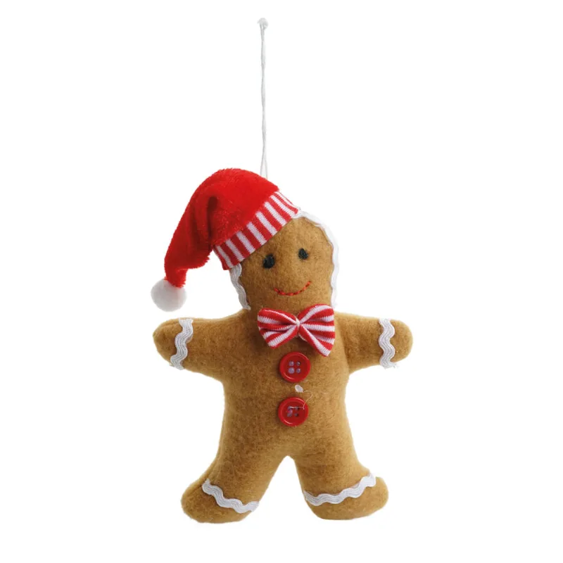 Mini Box Gingerbread Com Gorro Marrom Vermelho e Branco 12cm