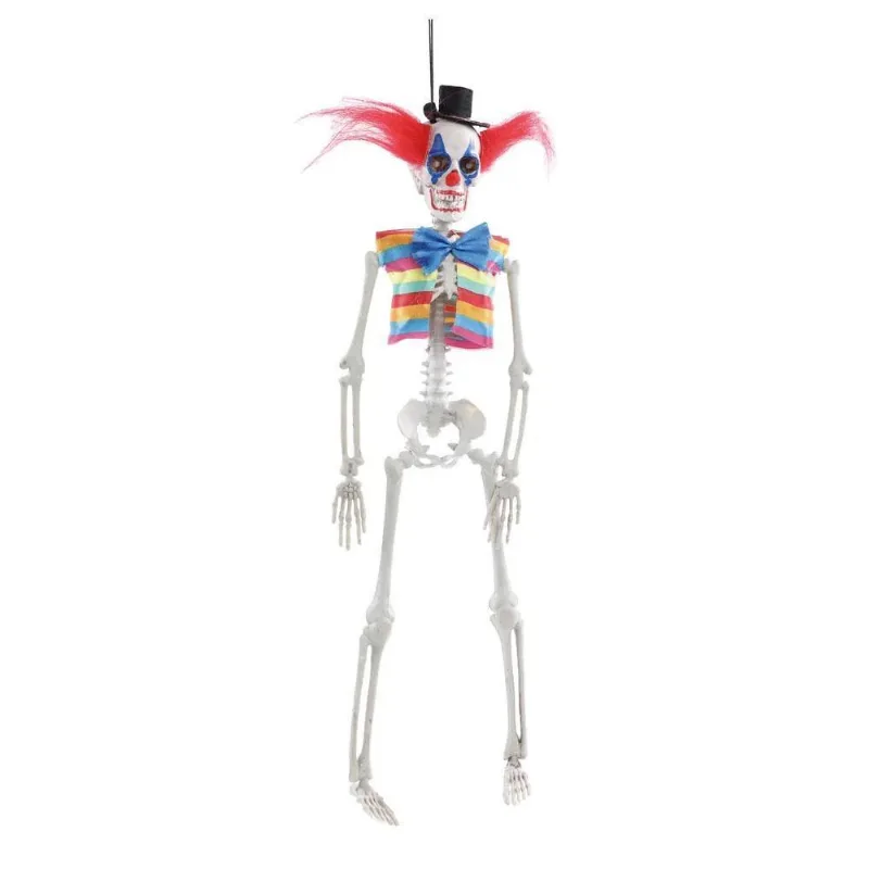 Esqueleto Decorativo Palhaço Luca 40Cm Pendurar Halloween