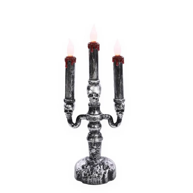 Enfeite candelabro enfeiticado com luz C/1 un halloween