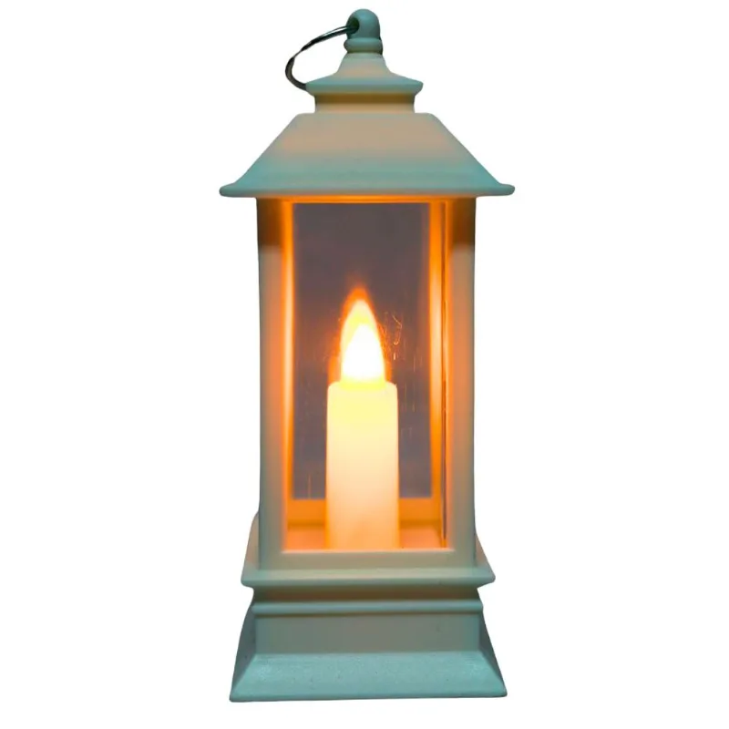 Mini Laterna Decorativa Cromus Com Vela Led Branco 14cm (MP)