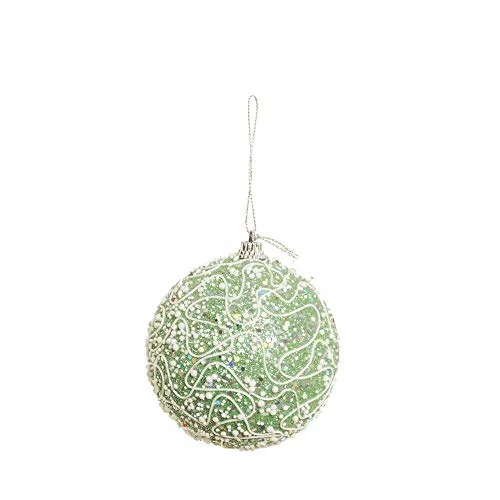 Bola Natal Cromus 8cm Gliter Verde - CROMUS