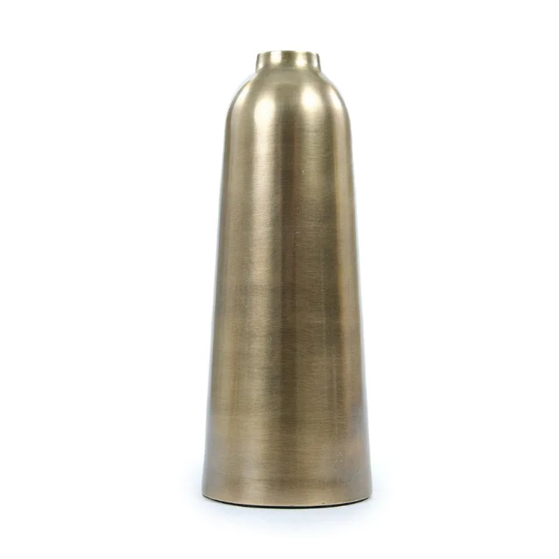 Vaso Decorativo Latao 9x9x23cm Dourado Cromus