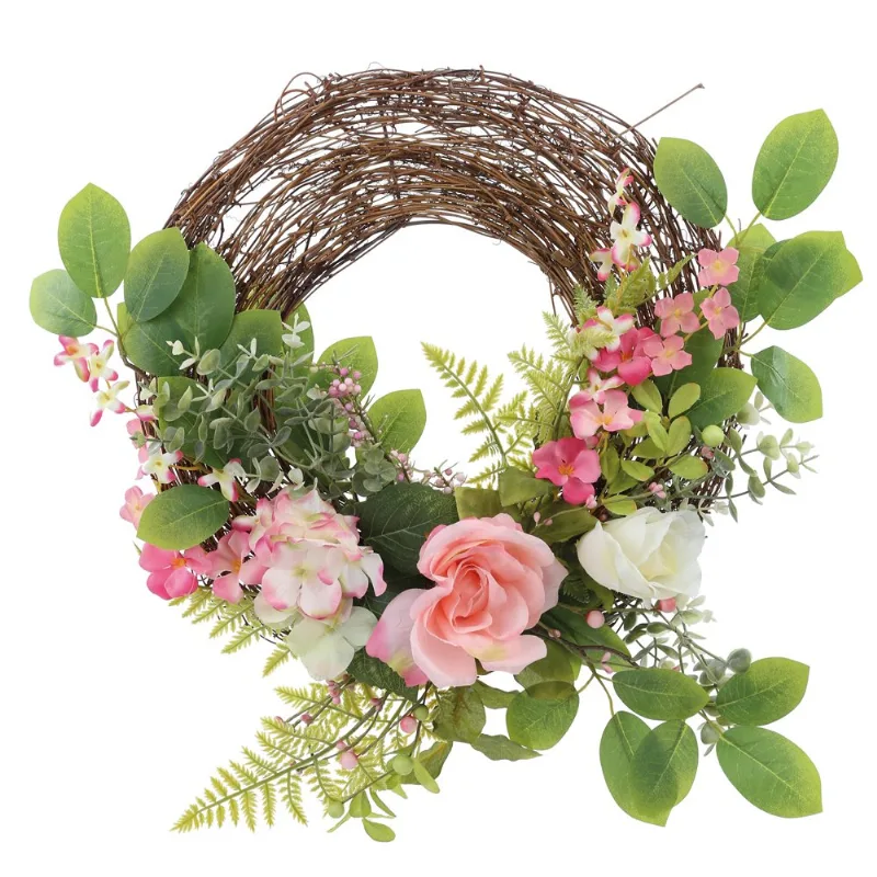Guirlanda Com Flores Cromus Marrom E Verde 5846 (MP)