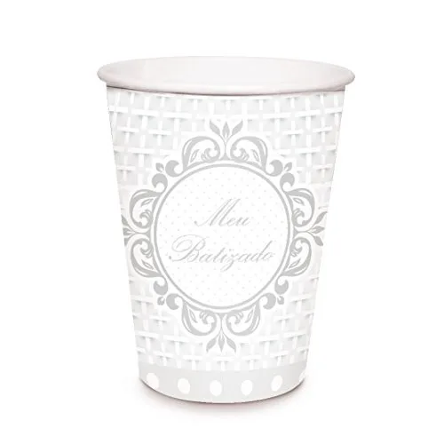 Copo Papel Cromus 240ml Meu Batizado C/8 - CROMUS FESTAS - Bazar