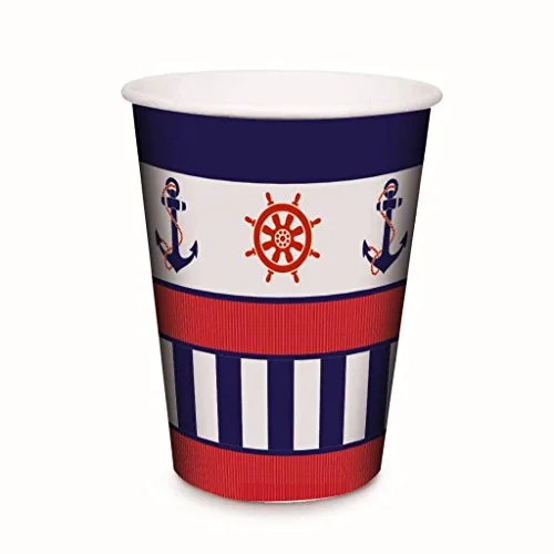 Copo Papel Cromus 240ml Navy C/8 - CROMUS FESTAS