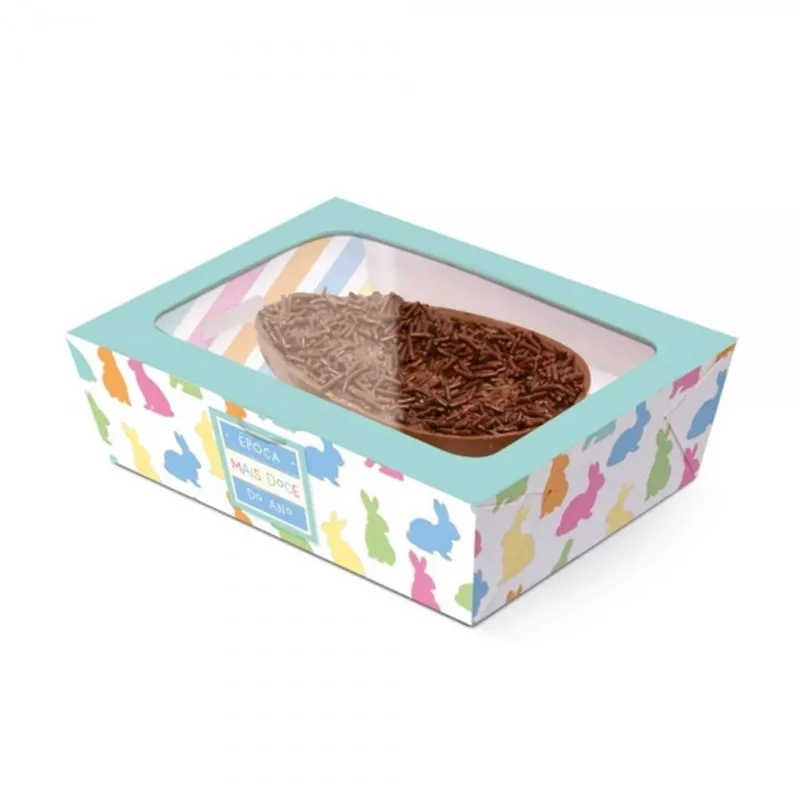 Caixa Para Meio Ovo 350g Bliss Com Colher Glitter 6 Un Cromus