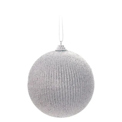 Bola Natal Cromus Glitter/prata 10cm C/6 - GLITTER