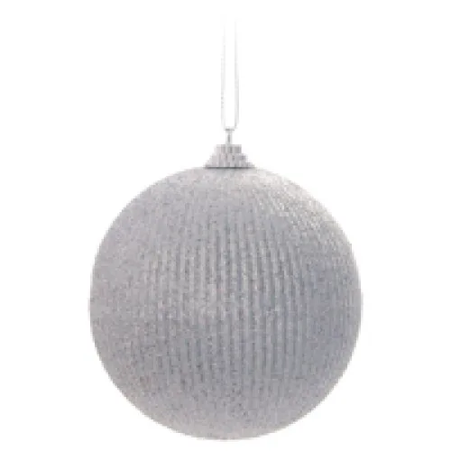 Bola Natal Cromus Glitter/prata 8cm C/6 - GLITTER