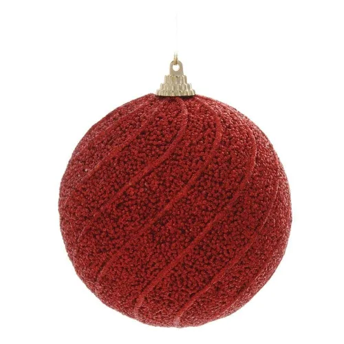 Bola Natal Cromus Verm/listras 10cm C/6 - CROMUS