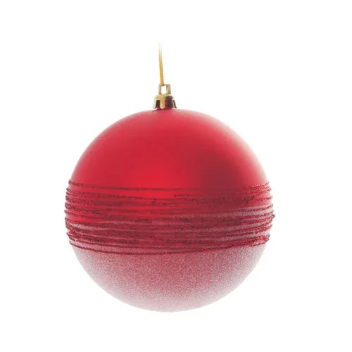 Bola Natal Cromus Acucar/verm.listras 12cm C/2 - CROMUS - Mercearia