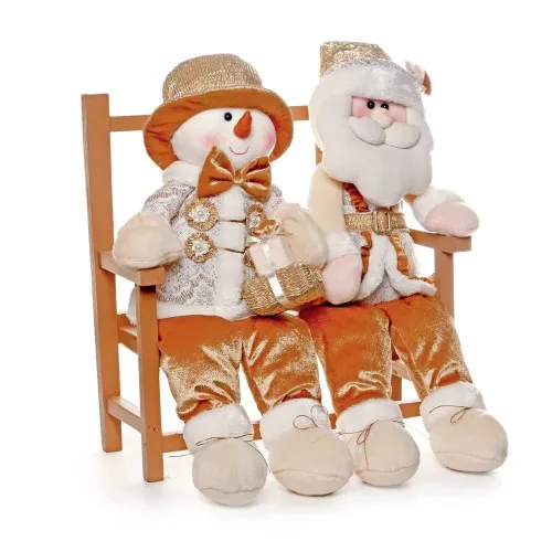 Boneco Neve/papai Noel Cromus Florida Dourado - CROMUS - Mercearia