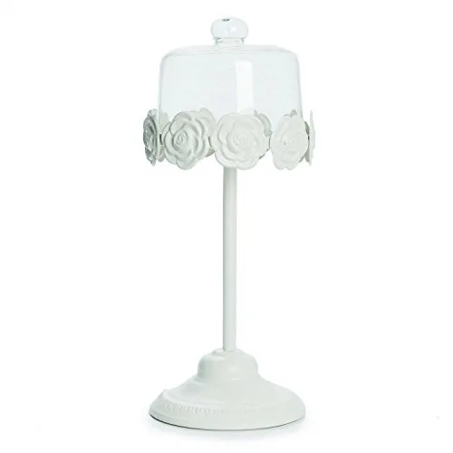 Cake Solitario Cromus Alto C/cupula Branco/rosa - CROMUS - Bazar
