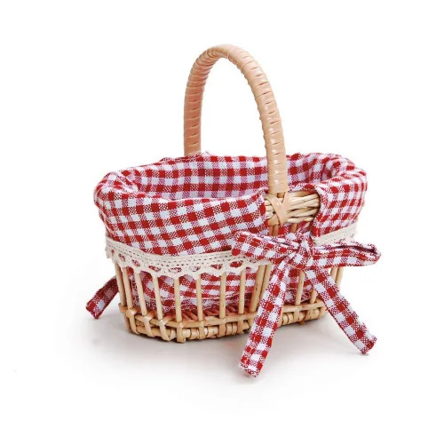 Mini Cesta Vime Cromus Pic Nic Xadrez Vermelho - PIC NIC
