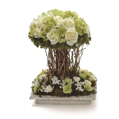 Bouquet Topiaria Cromus C/rosas Fran.40x30cm Br/vd - CROMUS