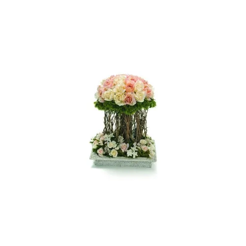 Bouquet Topiaria Cromus C/rosas Fran.40x30cm Cr - CROMUS