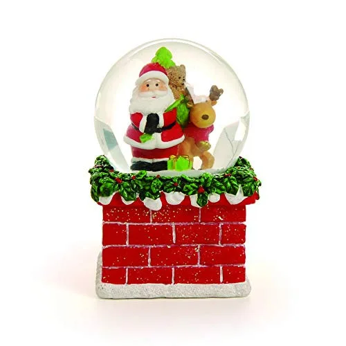 Globinho De Agua Papai Noel E Rena Na Chamine Cromus - CROMUS