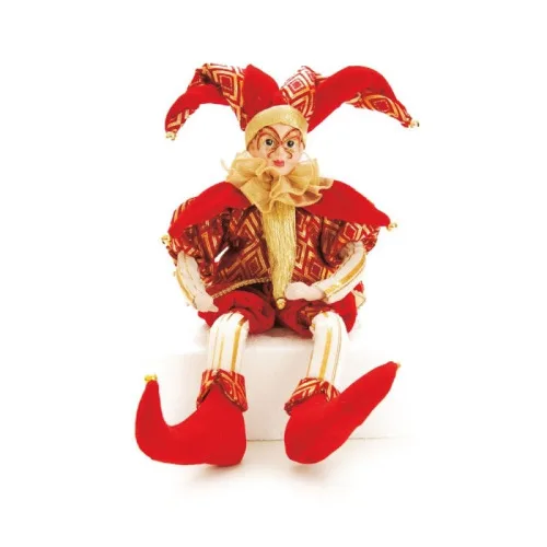 Enfeite Natal Cromus Pierrot Sentado C/som/movimen - CROMUS - Mercearia