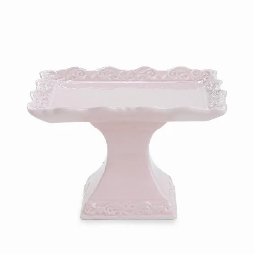 Suporte P/bolo Cromus Quadrado Rosa Mod.2 - CROMUS - Bazar