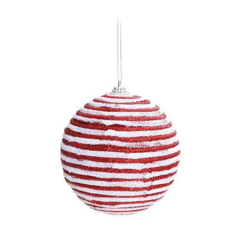 Bola Natal Cromus 8cm Glitter Espiral Vm/br - GLITTER