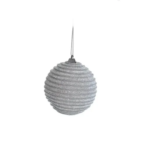Bola Natal Cromus 10cm Gliter Listras Horiz.bca - CROMUS - Mercearia