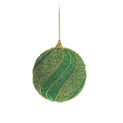 Jg.c/6 Bolas Natal Cromus Verde Ornamentada - CROMUS - Mercearia