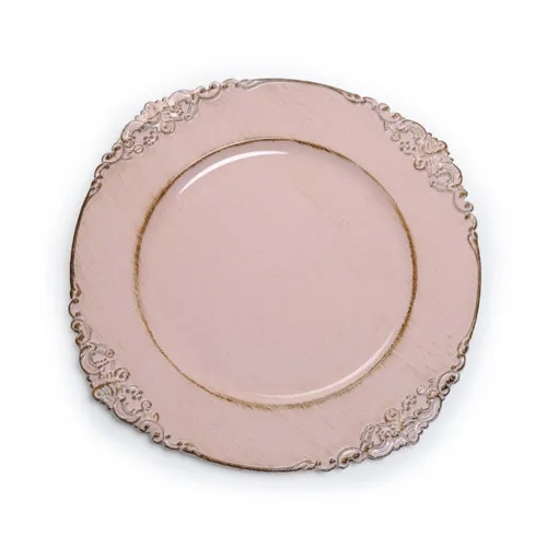 Sousplat Cromus Borda Ornamentada Rs/pt - CROMUS