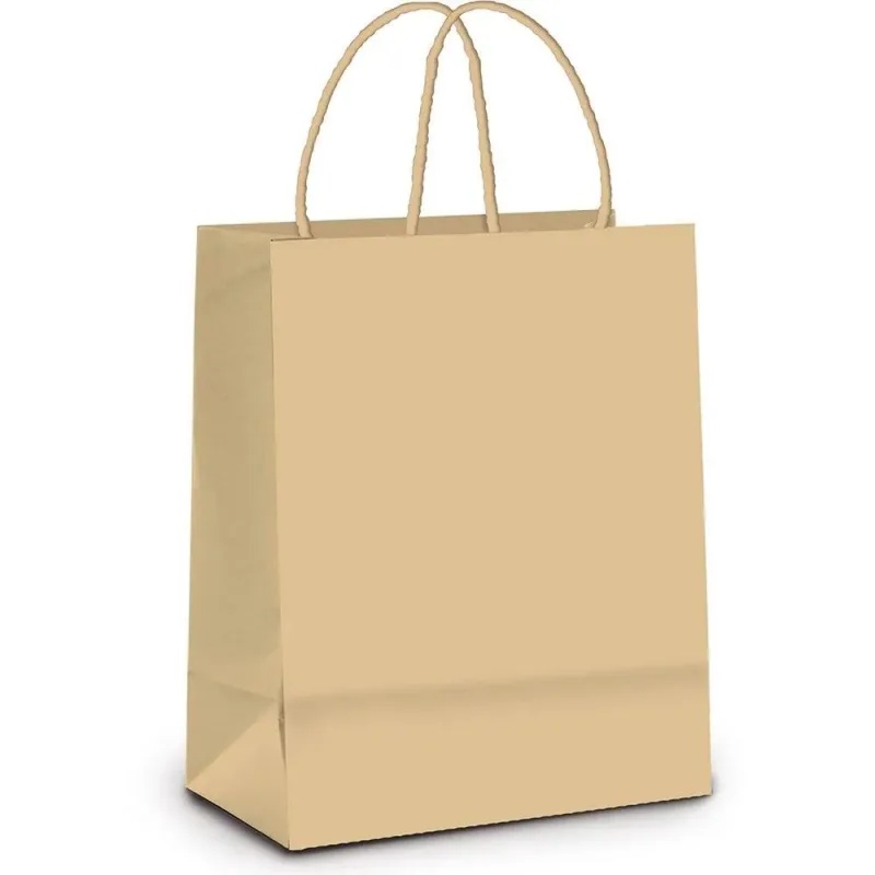 SACOLA PAPEL P 21 5X15X8 KRAFT PARDO CROMUS - KRAFT - Papelaria