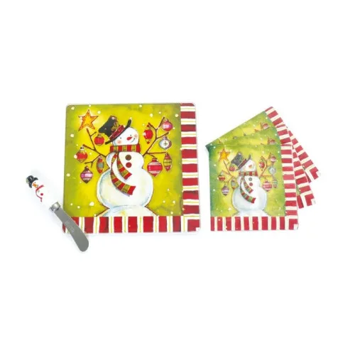 Kit Tabua Vidro Cromus Boneco De Neve - CROMUS