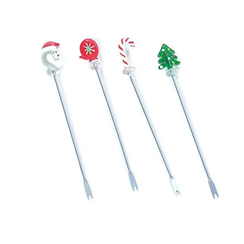 Kit Garfos P/aperitivos Cromus Natal C/4 - CROMUS - Mercearia