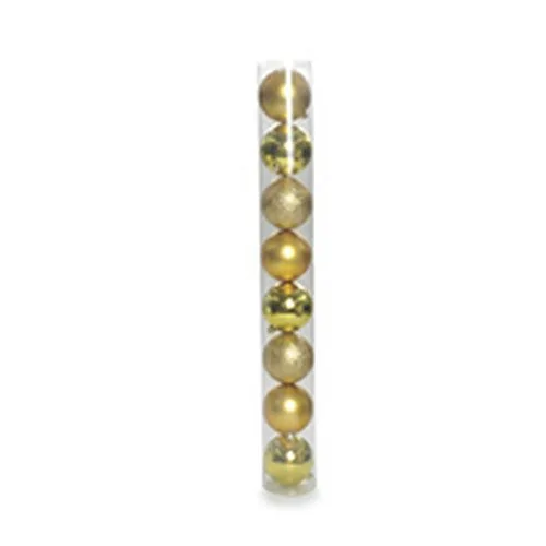 Jg.c/8 Pçs Bolas Natal Cromus 8cm Ouro - CROMUS