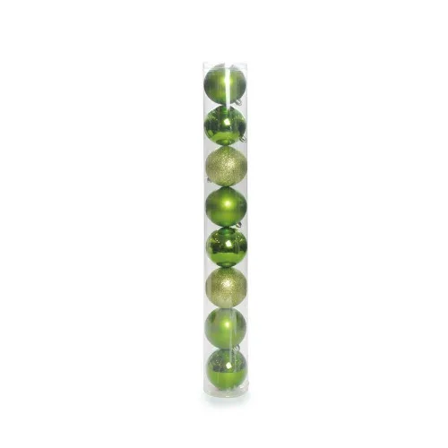 Jg.c/8 Pçs Bolas Natal Cromus 8cm Verde - CROMUS