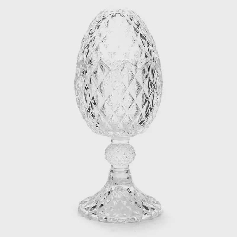 Bomboniere com Tampa Ovo e Orelhas Páscoa em Vidro 25cm 1066550 - Cromus