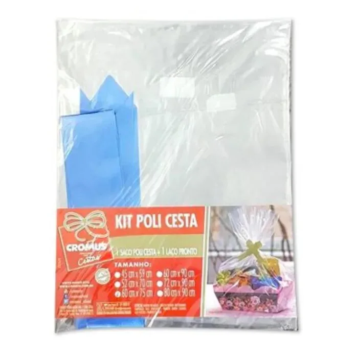 Kit Poli Cesta Incolor Com Fita Mágica - LC