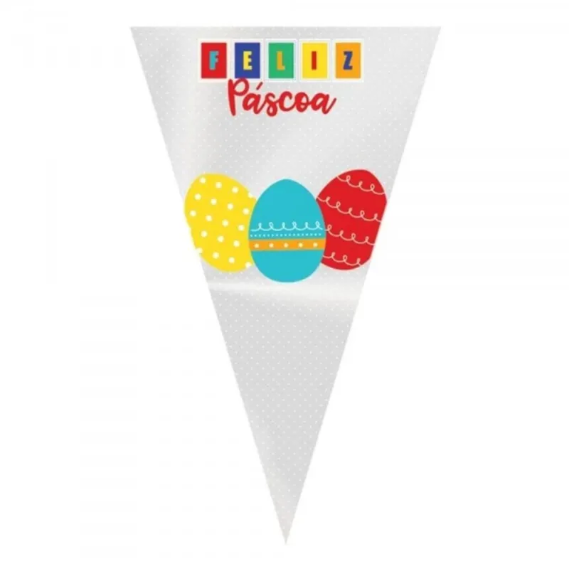 Emabalagem De Cone Feliz Páscoa Energia 18x30cm 50 Un Cromus
